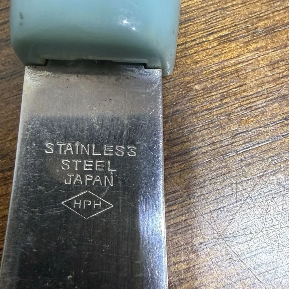 Vintage Atomic Starburst Aqua Blue White Frosting Spreader Spatula Tool